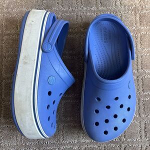 Crocs Crocband Platform Clog Womens 7 Periwinkle Blue Chunky Waterproof Rubber